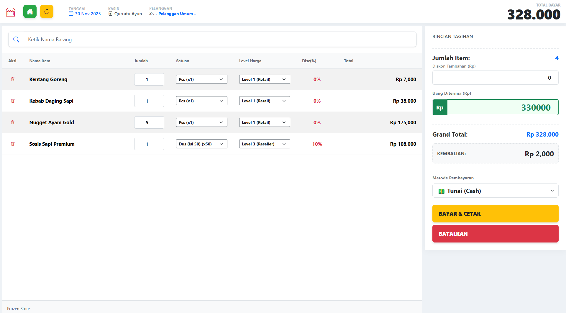 Aplikasi Frozen Food